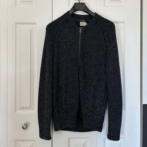 Faherty Mens Full Zip Cable Knit Cardigan
